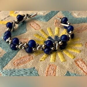 VINTAGE SILVER LAPIZ BRACELET